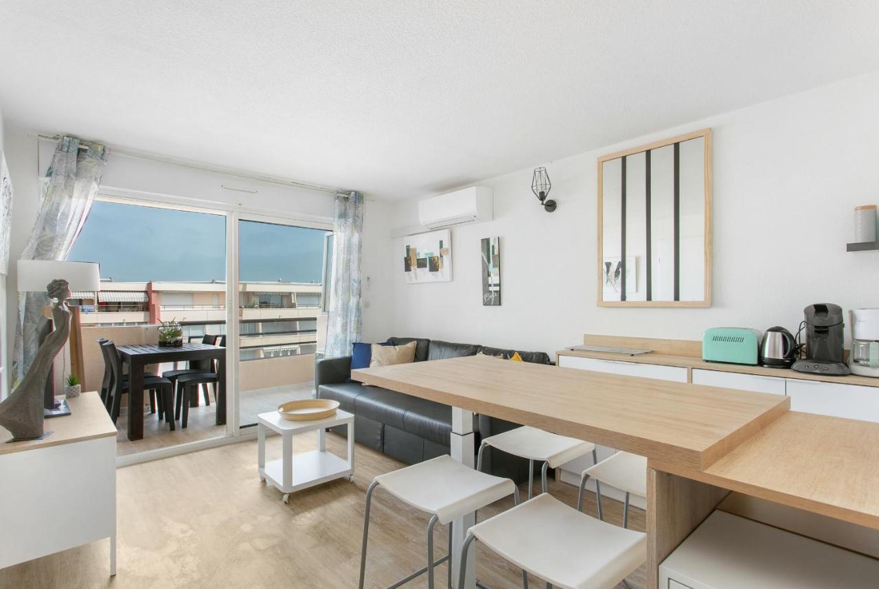 Appartement T3 Terrasse Vue Sur Mer, Piscine, Parking, Wifi Et Clim Sete Exterior photo